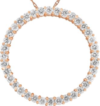 Pompeii3 2ct Circle Diamond Pendant 14K Rose Gold
