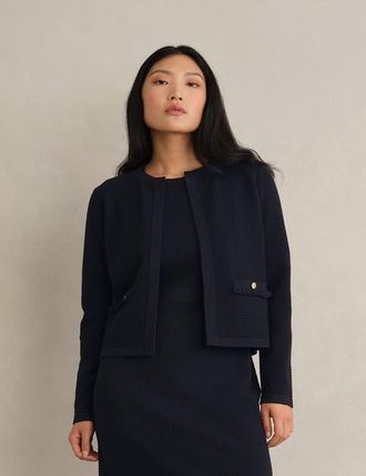 Hobbs London Petra Knitted Jacket in Hobbs Navy at Nordstrom, Size X-Large