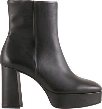H&ouml;gl Zwarte Enkellaarsjes voor Dames - Dames - Laarzen met Hak - Zwart - 41 EU - Leer - Schoenen