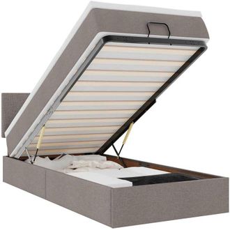 vidaXL Estructura De Cama Otomana Colch&oacute;n Tela Gris Pardo 80x200cm Vidaxl