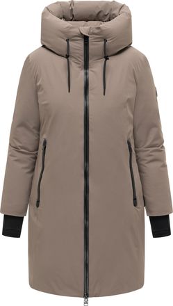 Marikoo dames lange wintermantel Polarh&auml;schen met capuchon