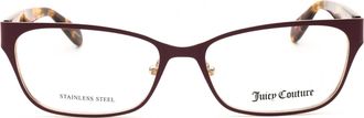 Juicy Couture JU253G Metal-Frame Rectangular Eyeglasses - Mauve