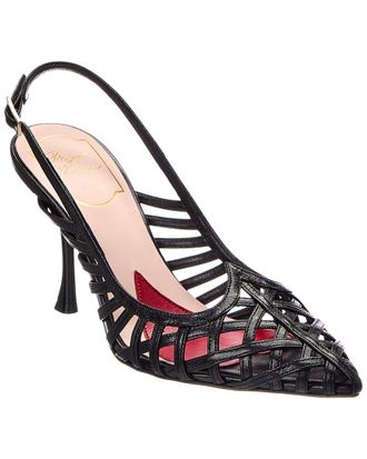 Roger Vivier 80 Leather Slingback Pump
