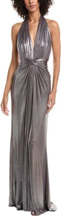 Tadashi Shoji Mona Metallic Halter Gown