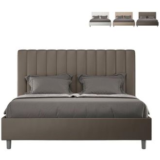 Itamoby Cama Matrimonio Contenedor 160x190 Moderno Polipiel Agueda M Color: Marr&oacute;n - Versi&oacute;n: Modelo Est&aacute;ndar