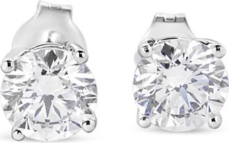 House of Brilliance 14K White Gold 1 3/4 Cttw Lab Grown Round Brilliant Diamond Solitaire Stud Earring (F-G Color, VS2-SI1 Clarity)