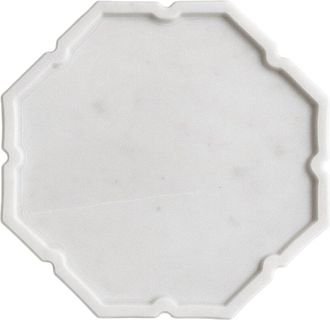 BIDKhome Bidkhome White Marble Lotus Tray