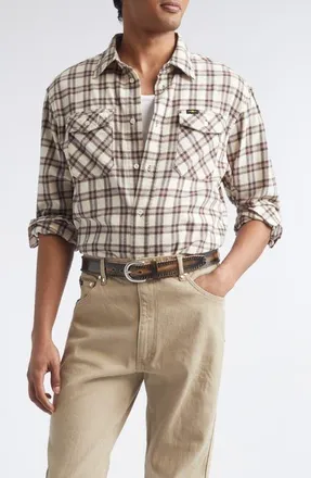 Phipps Workshop Plaid Flannel Button-Up Shirt in Sand Plaid at Nordstrom, Size X-Large