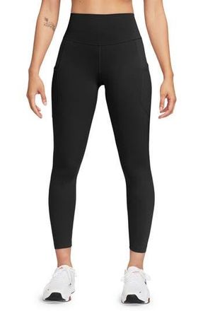 Nike Dri-FIT One High Waist 7/8 Leggings in Black/Black at Nordstrom Rack, Size X-Small