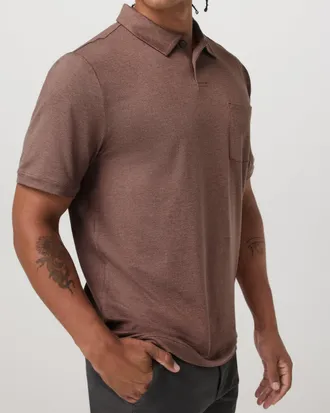 Vuori Clothing Short Sleeve Ponto Performance Polo | Sable Heather | Medium