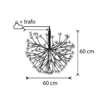 Luca Lighting Figura de iluminaci&oacute;n navide&ntilde;a blanco c&aacute;lido h60xb60xl60cm