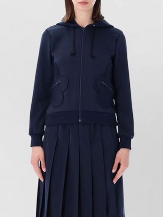 Comme Des Gar&ccedil;ons hooded fleece jacket long sleeves ribbed trims