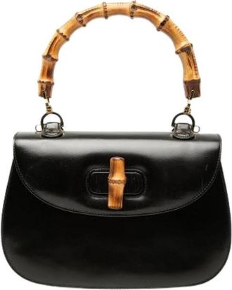 Gucci Pre-owned Satchel - Dames - Vintage Handtas - Zwart - ONE Size - Leer - Vintage