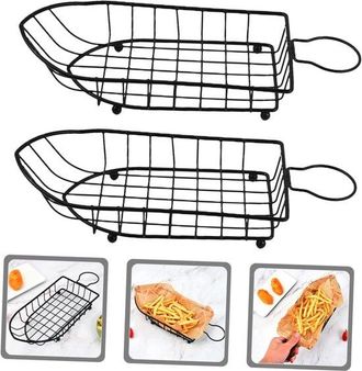 No Brand Piezas De Cocina Occidental Pan Pollo Frito Cesta Juego Restaurante Cesta De Comida Rollos Comida Frita Para El Hogar Verduras Vajilla Freidora Profun