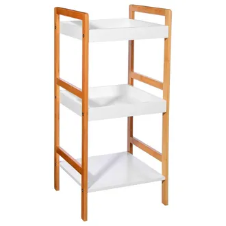 Five Five - Estanter&iacute;a De Ba&ntilde;o Con 3 Niveles En Bamb&uacute; Blanco