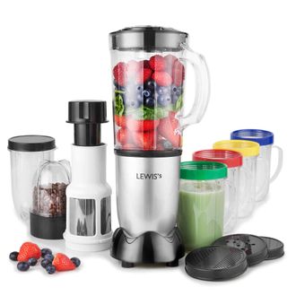 Lewis's 8-in-1 Multi Jug Power Blender with 1L Jug - Bottle - Blending Cup and 4 Drinking Cups | TJ Hughes Black