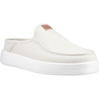 HeyDude Austin Workwear Leather Mens Almost White Slippers - Size UK 11