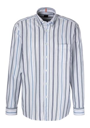 Boss Orange by Hugo Boss Langarmhemd BOSS ORANGE Lambey, Herren, Gr. M, N-Gr, weiss (wei&szlig;100), Web, Obermaterial: 100% Baumwolle, unifarben, relaxed fit, angesetztes B&uuml;ndchen 