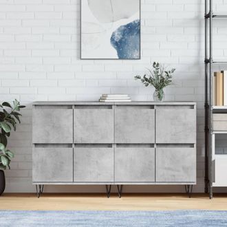 vidaXL Aparadores 2 Uds Madera Contrachapada Gris Hormig&oacute;n Vidaxl