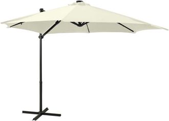 vidaXL Vidaxl - Sombrilla De Jard&iacute;n Voladiza Con Palo Y Luces Led Arena 300 Cm