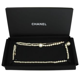 Chanel Faux Pearl Long String Necklace
