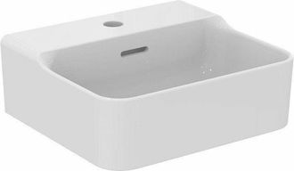 Ideal Lavabo De Mano Conca 400x350x165mm Blanco Con Plus 1 Orificio Para Grifer&iacute;a, Con Rebosadero Standard