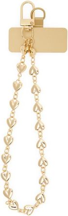 Chelsea28 Metal Heart Beaded Phone Strap in Gold at Nordstrom