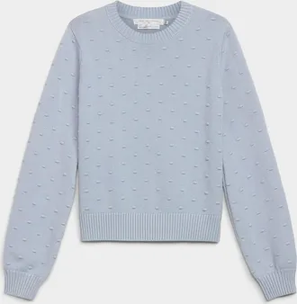 Contemporaine Womens Puff-sleeve pompom sweater