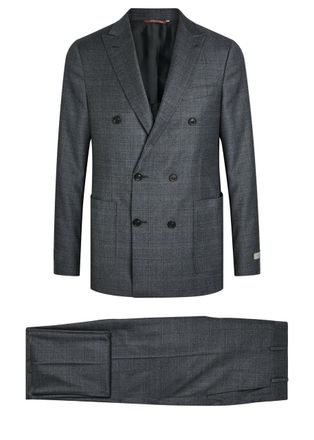 Canali Checked Wool Suit - Charcoal - 46 (UK36 / S)
