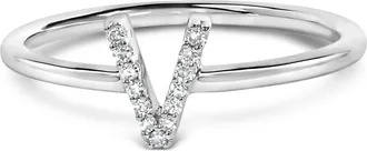 House of Brilliance 10K Gold Diamond Accent Initial A-Z Ring