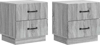 vidaXL Armario De Noche 2 Uds. Gris Sonoma 43 X 34,5 X 44,5 Cm Vidaxl