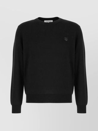 Maison Kitsuné ribbed crew-neck wool sweater with long sleeves