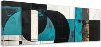 Feeby Cuadro En Lienzo, Formas Geom&eacute;tricas Abstracci&oacute;n Turquesa, 120x40