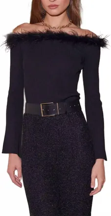 Skies Are Blue Clothing Averett Off The Shoulder Top In Black