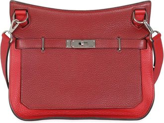 Herm&egrave;s Red & Burgundy Leather H Rouge Casaque Clemence Team Jypsiere 28 PHW (Authentic Pre-Loved)
