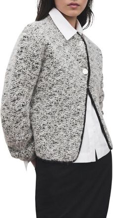 Mango Flecked Two Button Jacket in Black Grey at Nordstrom, Size Large