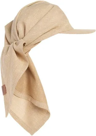 Ruslan Baginskiy Logo Patch Linen & Wool Blend Scarf Cap in Beige at Nordstrom