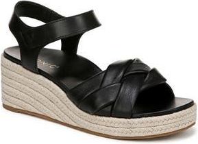 Vionic Saratoga Wedge Espadrille Sandal in Black at Nordstrom Rack, Size 12