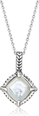 Ross-Simons Mother-Of-Pearl Pendant Necklace in Sterling Silver