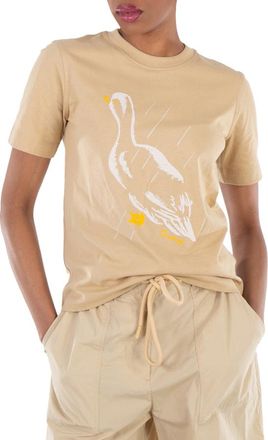 Burberry Duck Printed Crewneck Cotton T-Shirt, Size X-Small