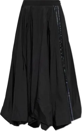 Yohji Yamamoto Rokken, Dames, Zwart, S, Nylon, Gradient 3 Strepen Nylon Balloon Rok