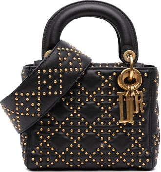 Dior Pre-owned Dior Mini Lambskin Cannage Studded Supple Lady Dior Ladies 04-MA-0118