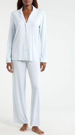 Nordstrom Moonlight Eco Knit Pajamas in Blue Cutout Geo at Nordstrom, Size X-Small