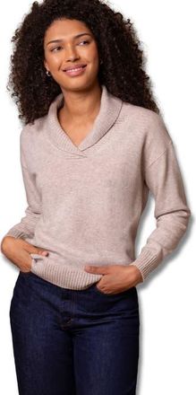 Celtic & Co. Lambswool Shawl Collar Knitted Jumper in Oatmeal at Nordstrom, Size X-Large