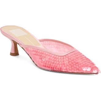 Dolce Vita Cleo Shimmer Kitten Heel Mule in Light Pink Sequin at Nordstrom, Size 8.5