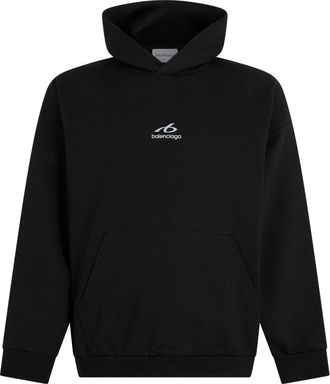 Balenciaga Black Logo Relaxed Hoodie