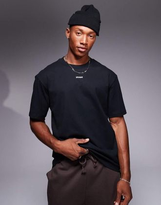 HUGO BOSS HUGO Red - Dapolino - T-shirt comoda nera-Nero