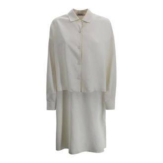Alberta Ferretti Alberta Ferretti, Shirt Dresses, female, White, Size: XS Cropped Button-up Shirt