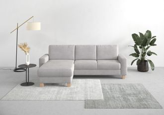 HOME AFFAIRE Ecksofa »Summer L-Form« mit Recamiere, mit oder ohne Bettfunktion und Bettkasten, Cord-Bezug