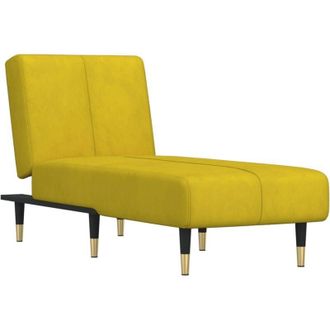 vidaXL Chaise Longue in Velluto Giallo - Vidaxl